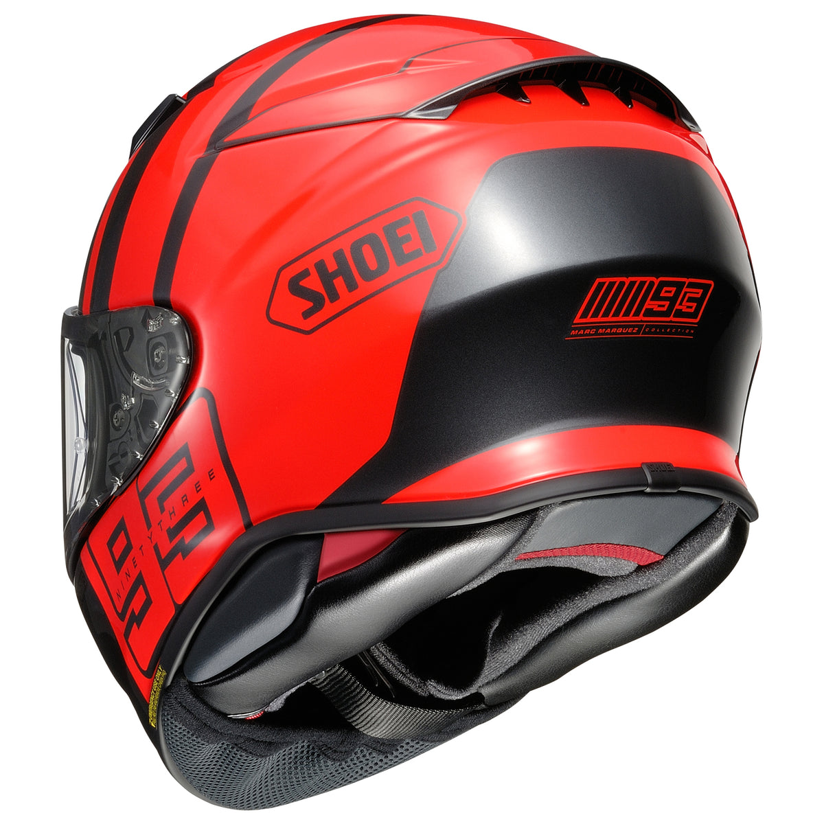 Shoei RF-1400 MM93 Collection Track Full Face Motorcycle Helmet - Rear Side View