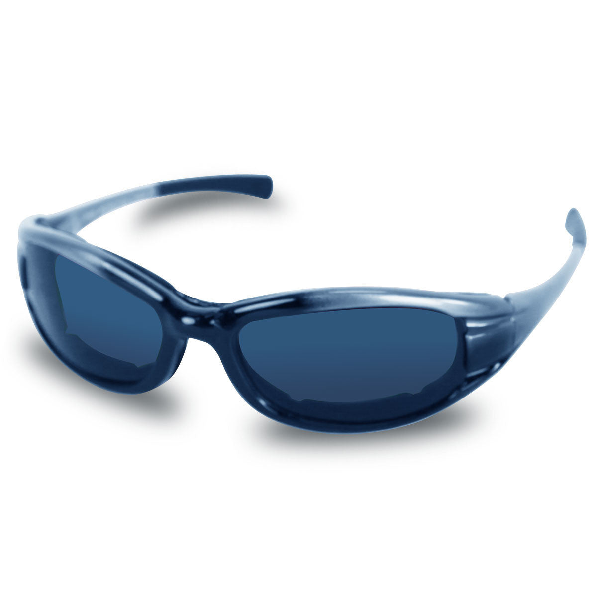Mens SG102 Dark Smoke Biker Motorcycle Sunglasses - Silver