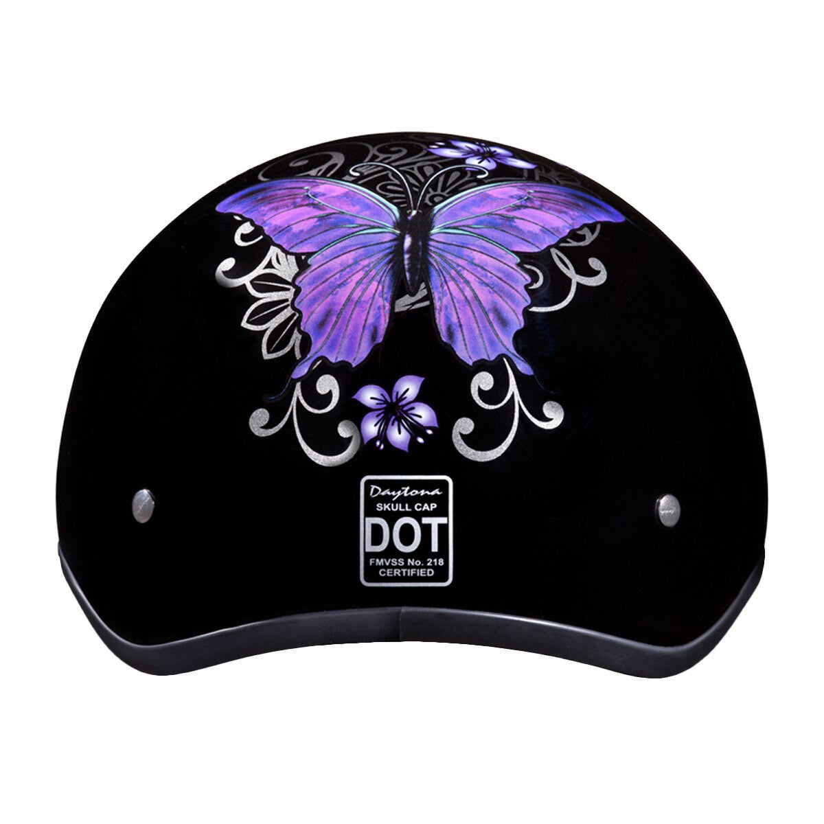 Daytona Women's Skull Cap Butterfly Half Helmet