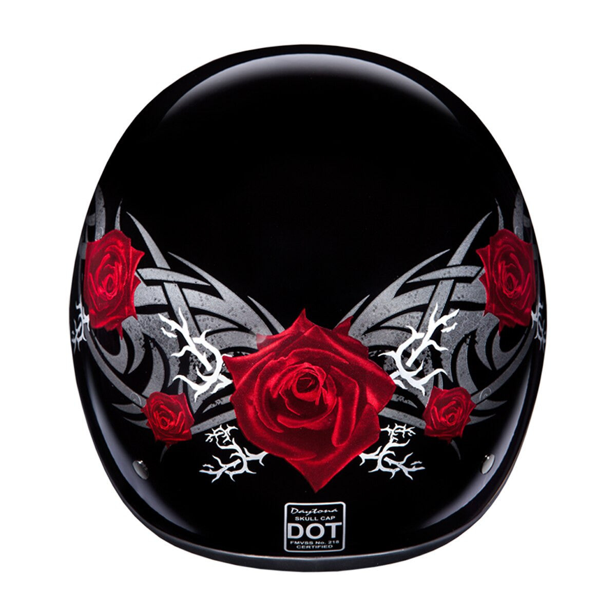 Daytona Skull Cap Rose Half Helmet