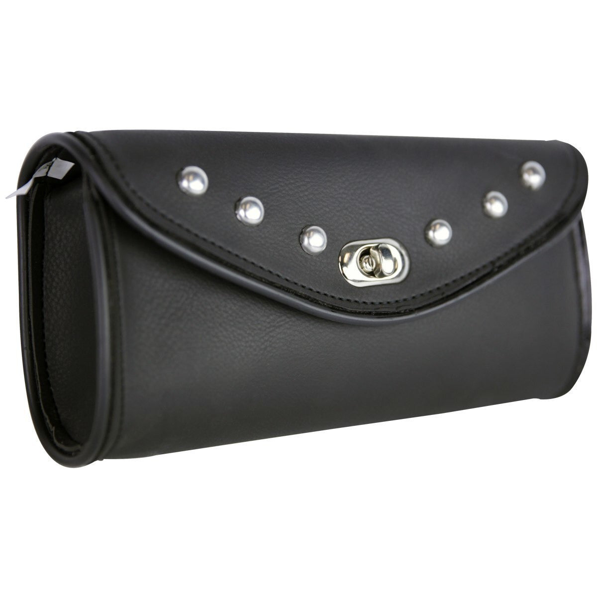 Vance VS182 Black Studded Motorcycle Windshield Bag for Indian Honda Yamaha Kawasaki and Harley Davidson Motorcycles