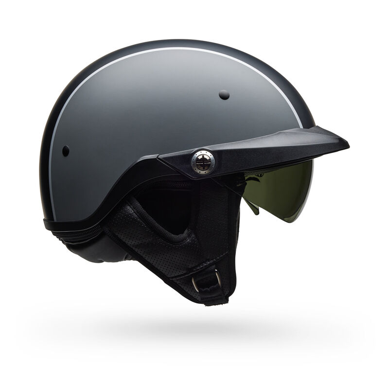 Bell Pit Boss Pinned Half Face Motorcycle Helmet - Angle & Detail View 13