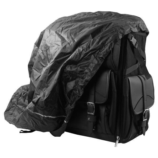 Vance VS34 Black Plain and Studded Large Heavy Duty Deluxe Motorcycle Luggage Travel Sissy Bar Bag