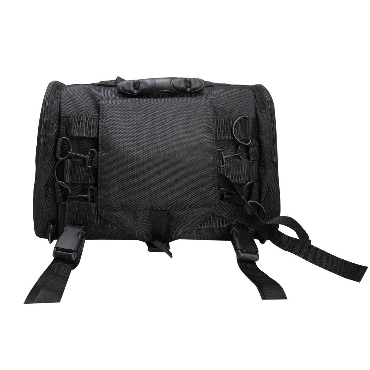Vance VS381SK Black Nylon Embroidered Reflective Skull Design Motorcycle Trunk Bag - Bottom View