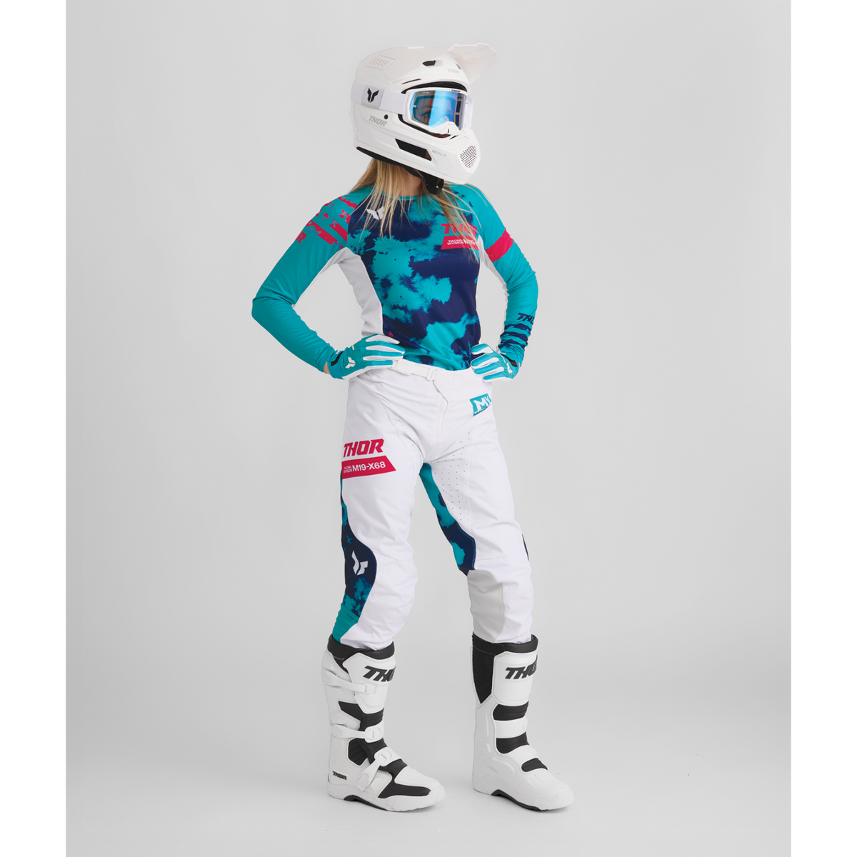 Thor Women's Launchmode Bleach MX Motorcycle Pants