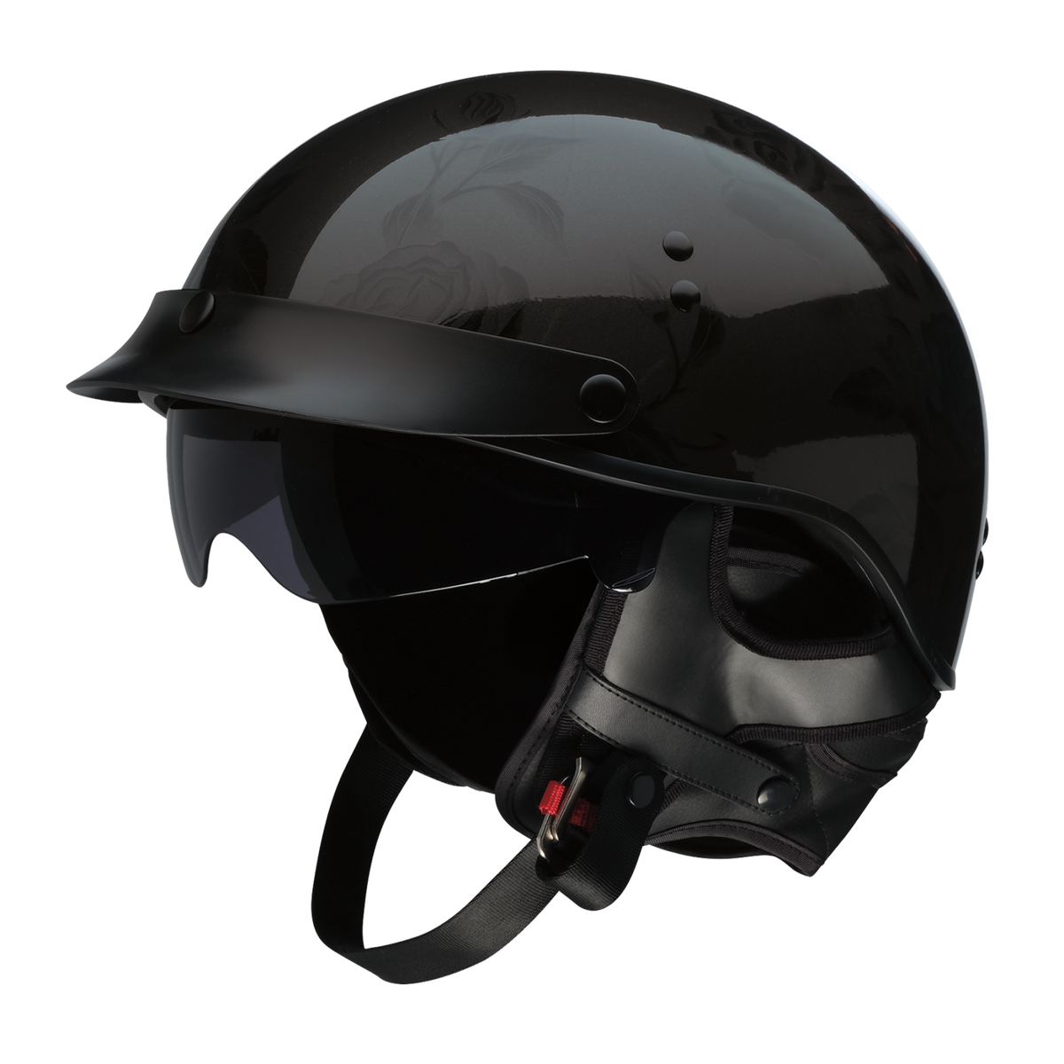 Z1R Vagrant NC Rose Half Face Motorcycle Helmet