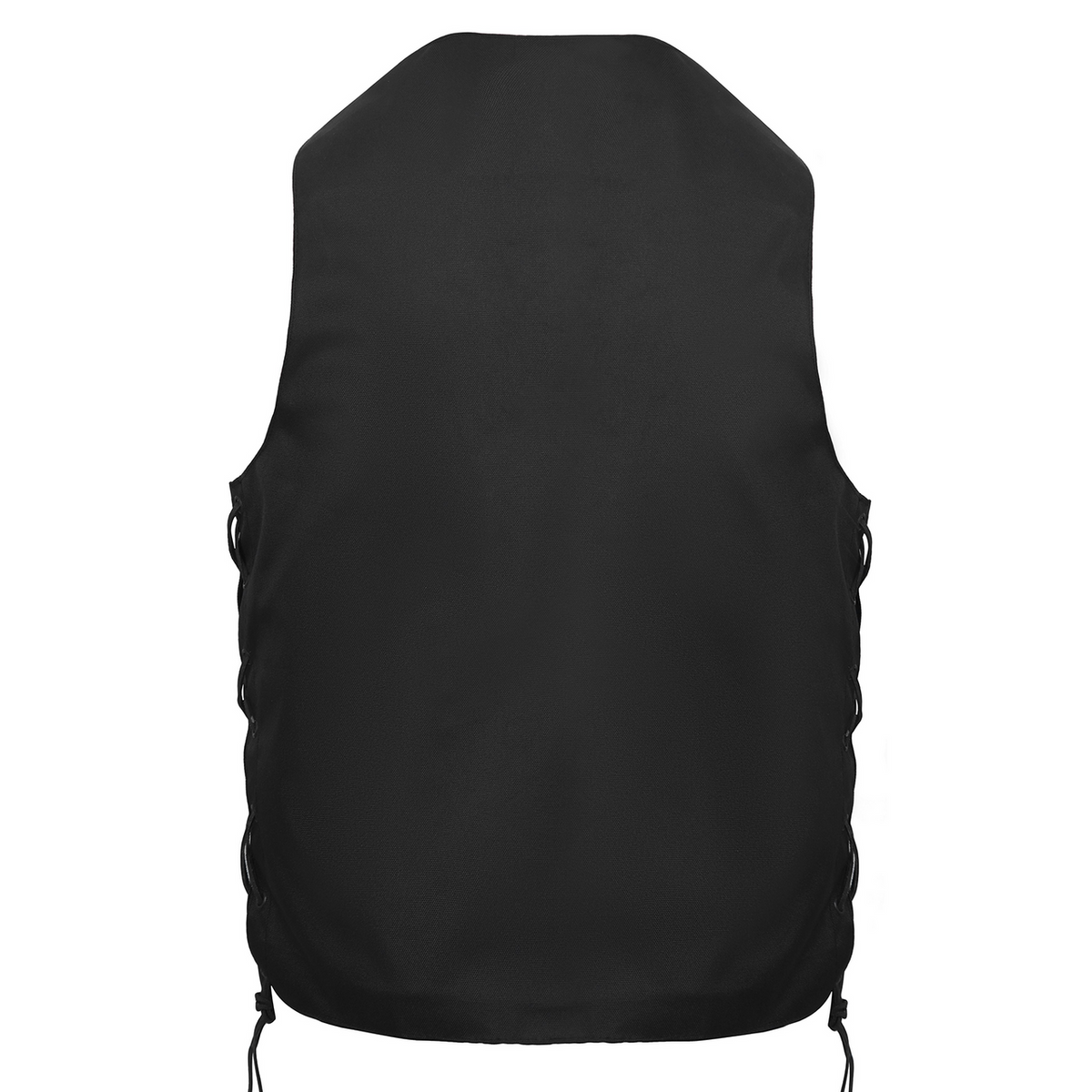 Vance Mens Black Textile Ten Pocket Motorcycle Vest-back