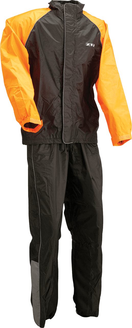 Z1R-Mens-2-Piece-Rainsuit-Motorcycle-Rain-Gear-Black-Orange-main