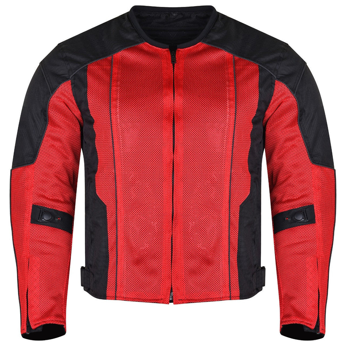 Vance-VL1627RB-Mens-Red-Black-Advanced-3-Season-Mesh-Textile CE-Armor-Motorcycle-Jacket-front-view