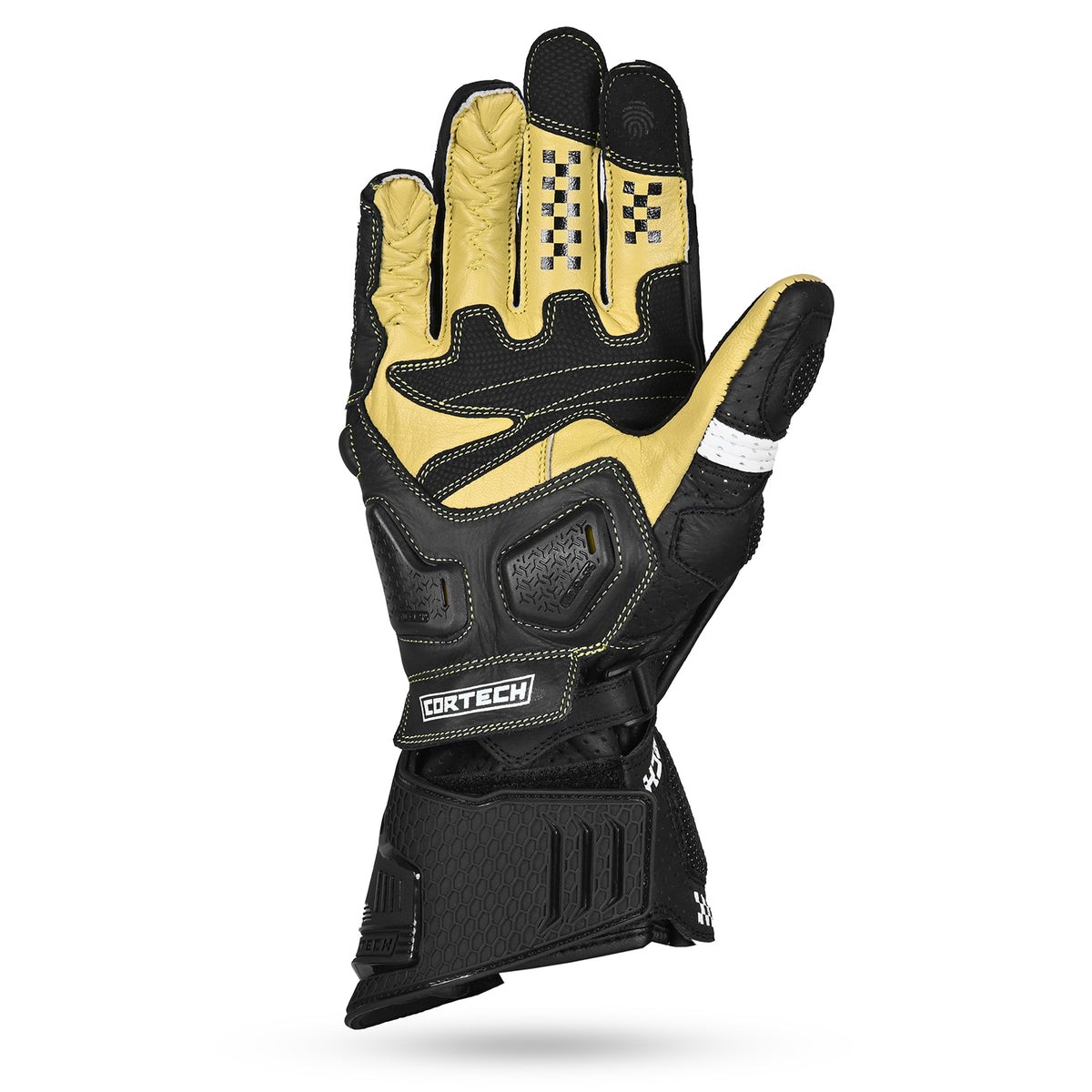 Cortech Men's Sector Pro RR Leather Motorcycle Gloves - Knuckle Protection Detail