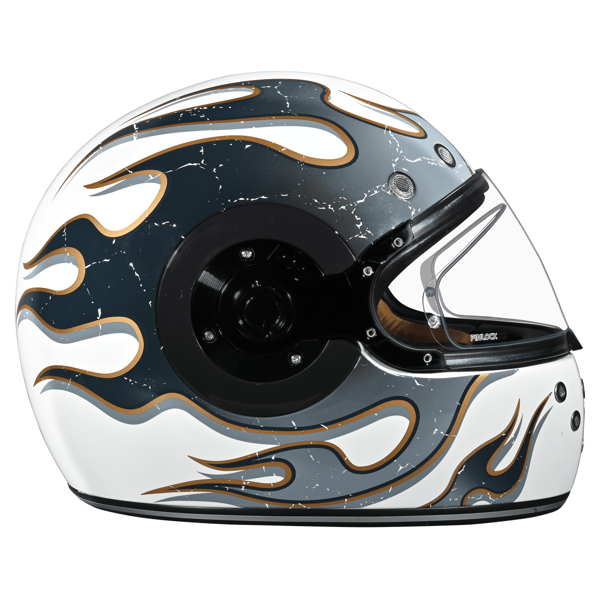 Daytona Retro Flames Full Face Motorcycle Helmet