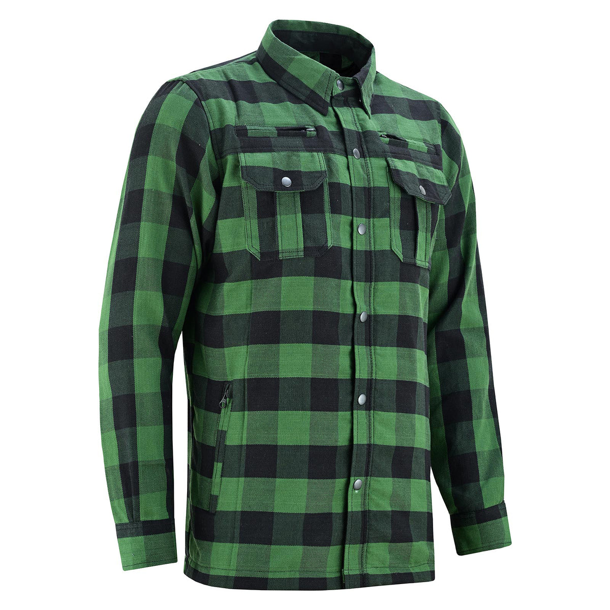 vance-leathers-usas-riding-shirts-with-waterproof-zippers-c-e-armor-green-black-side-view