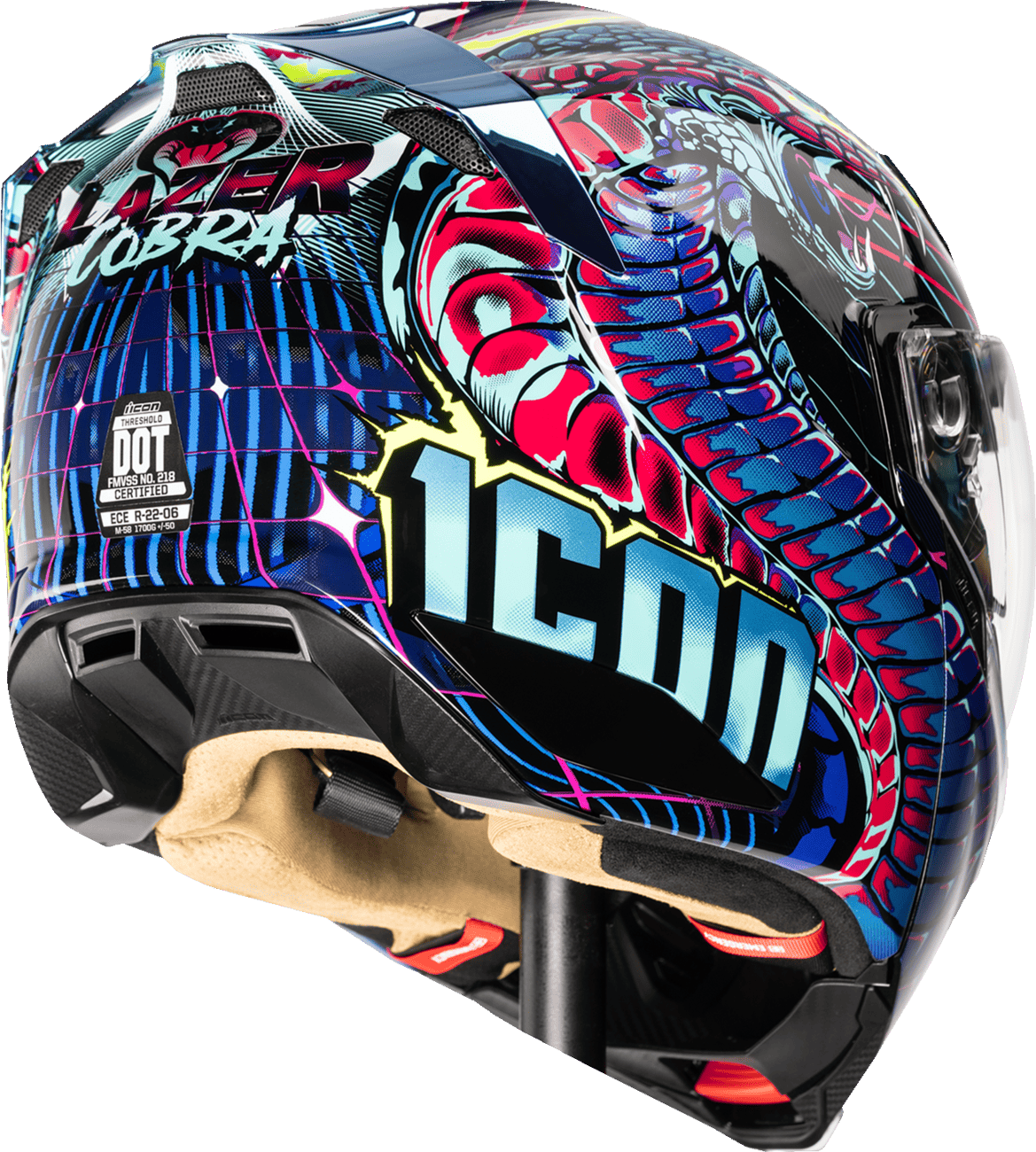 Icon Threshold Synthwave Lazer Cobra Modular Motorcycle Helmet
