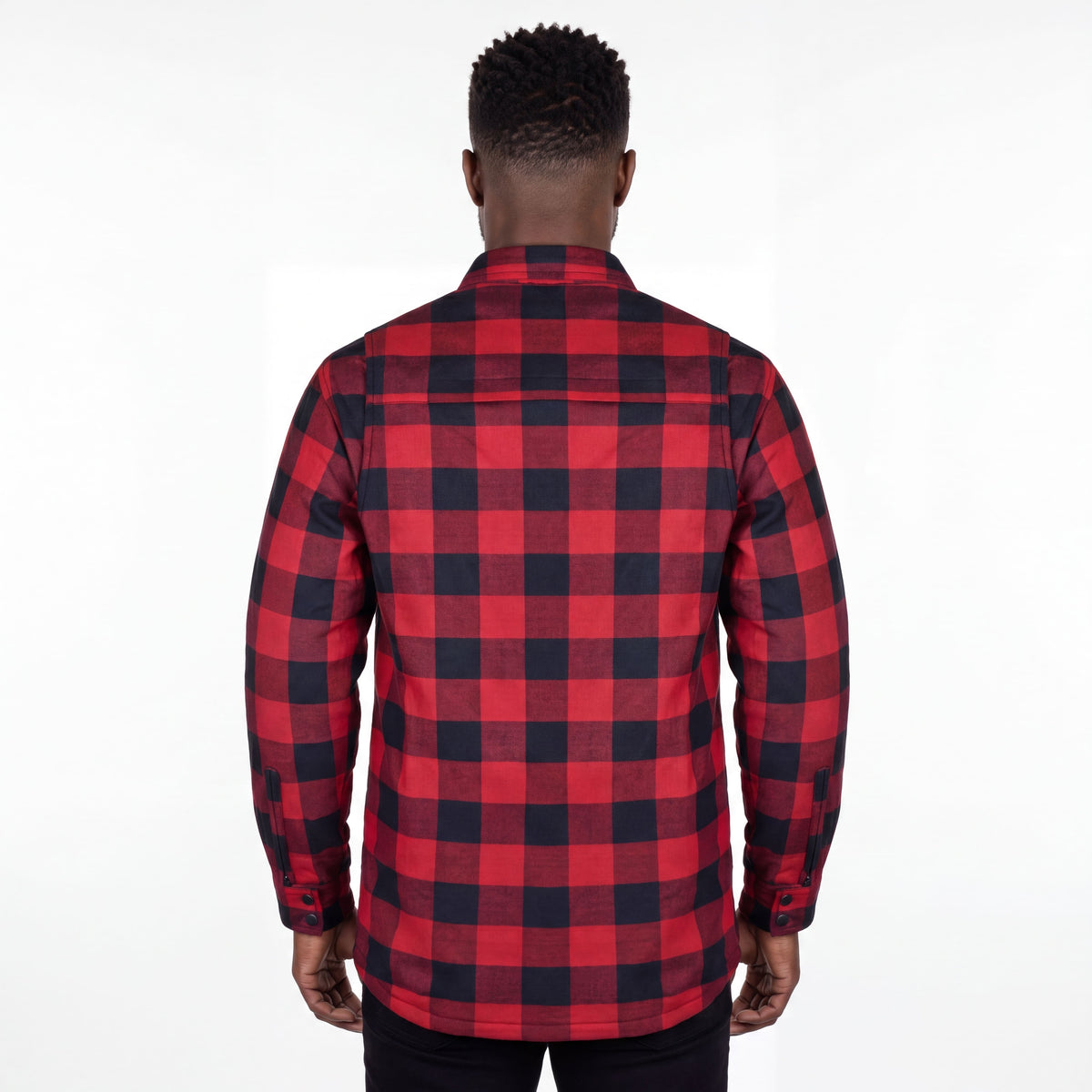 Mens Armored Motorcycle Flannel Shirt, Multiple Waterproof Storage Pockets CE Approved Armor Reinforced by Aramid Fiber
