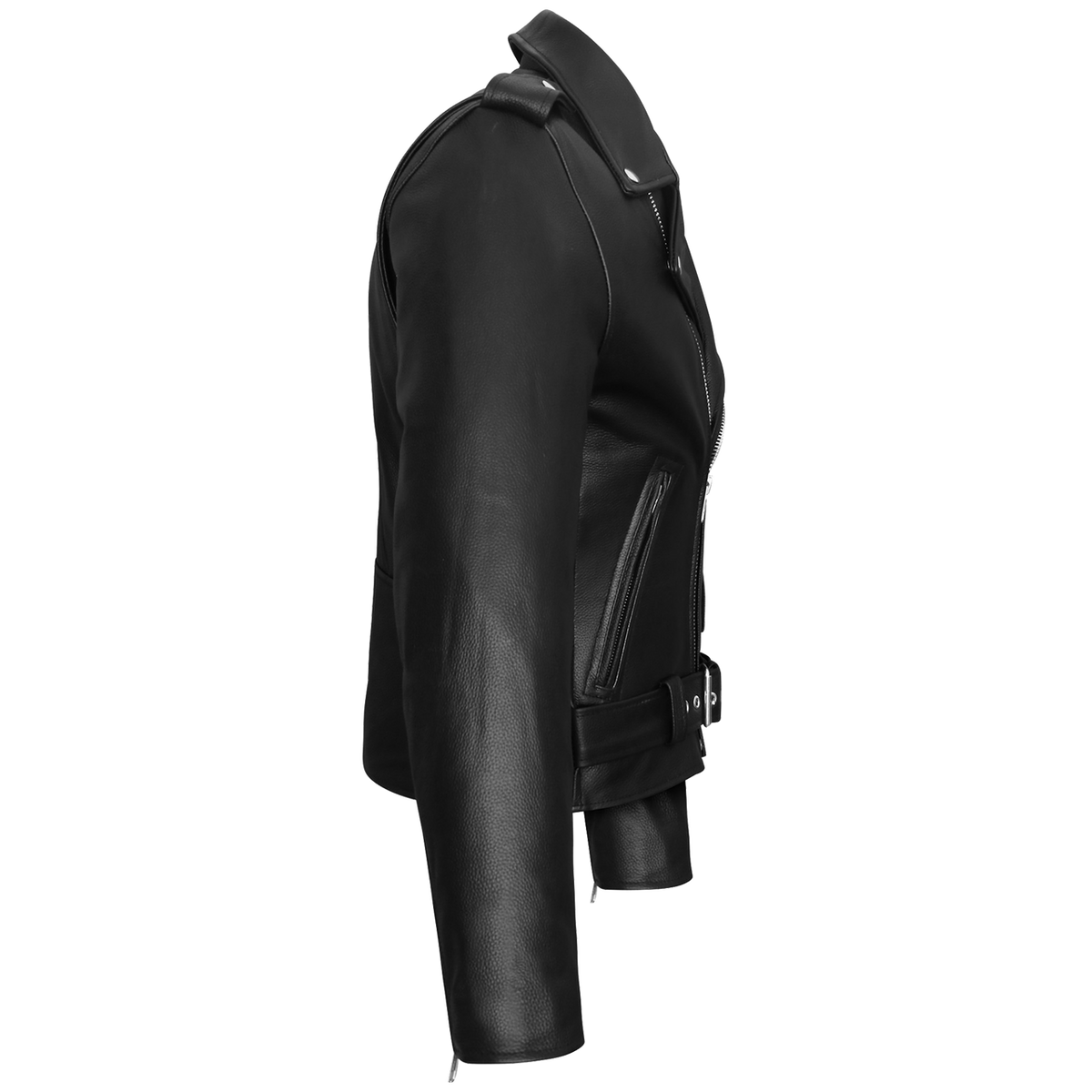 Vance-Black Classic Motorcycle Leather Biker Jacket-Size-image