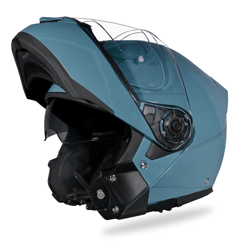 Biltwell Bonanza Scallop Open Face Motorcycle Helmet - Open Chin Bar Modular View