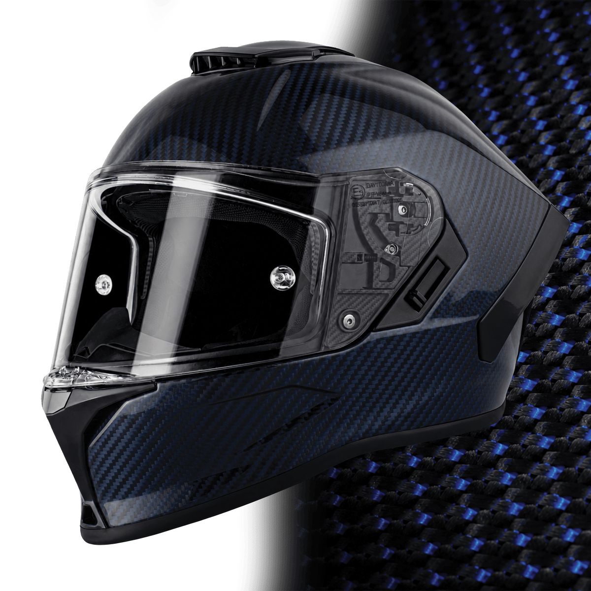Daytona Viper Blue Carbon Fiber Full Face Motorcycle Helmet