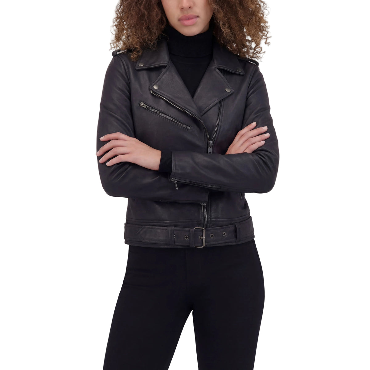 Vance Leather Ladies Premium Goatskin Classic Motorcycle Leather Jacket