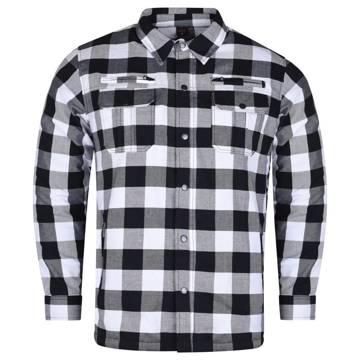 Vance Leathers USA's Riding Shirts W/Waterproof Zippers & C.E. Armor - Black - White