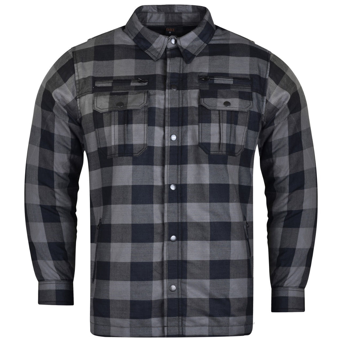 vance-leathers-usas-riding-shirts-with-waterproof-zippers-c-e-armor-black-grey-front-view
