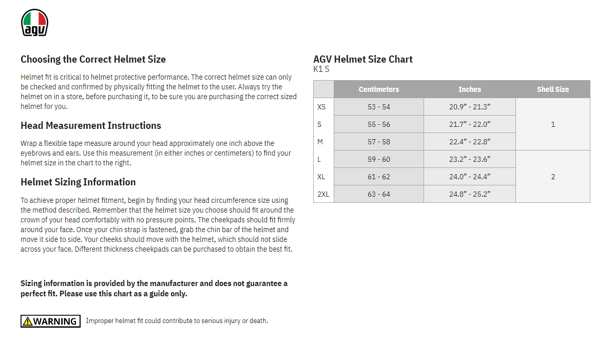 Biker Motorcycle Bells Guardian Bell Wings & Wheels - Size & Fit Chart