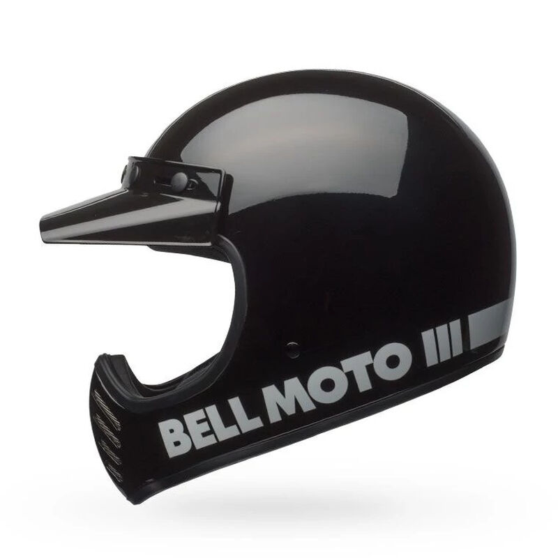 Bell Moto-3 Classic Solid Full Face Motorcycle Helmet - Side Profile View