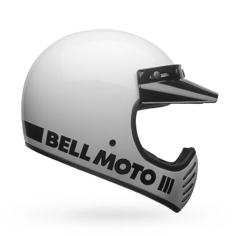 Bell Moto-3 Classic Solid Full Face Motorcycle Helmet - Side Profile View
