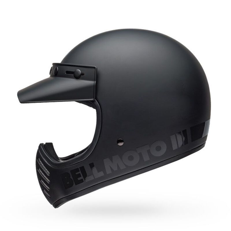 Bell Moto-3 Classic Solid Full Face Motorcycle Helmet - Side Profile View