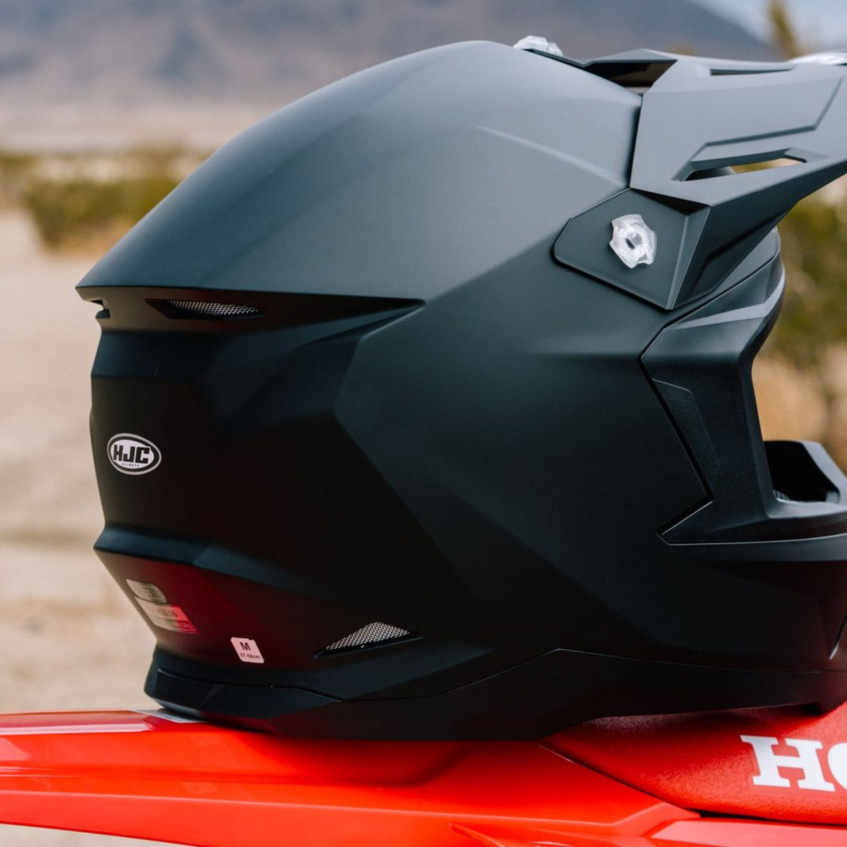 HJC C50 Solid Off-Road Motorcycle Helmet - Lifestyle & On-Rider View