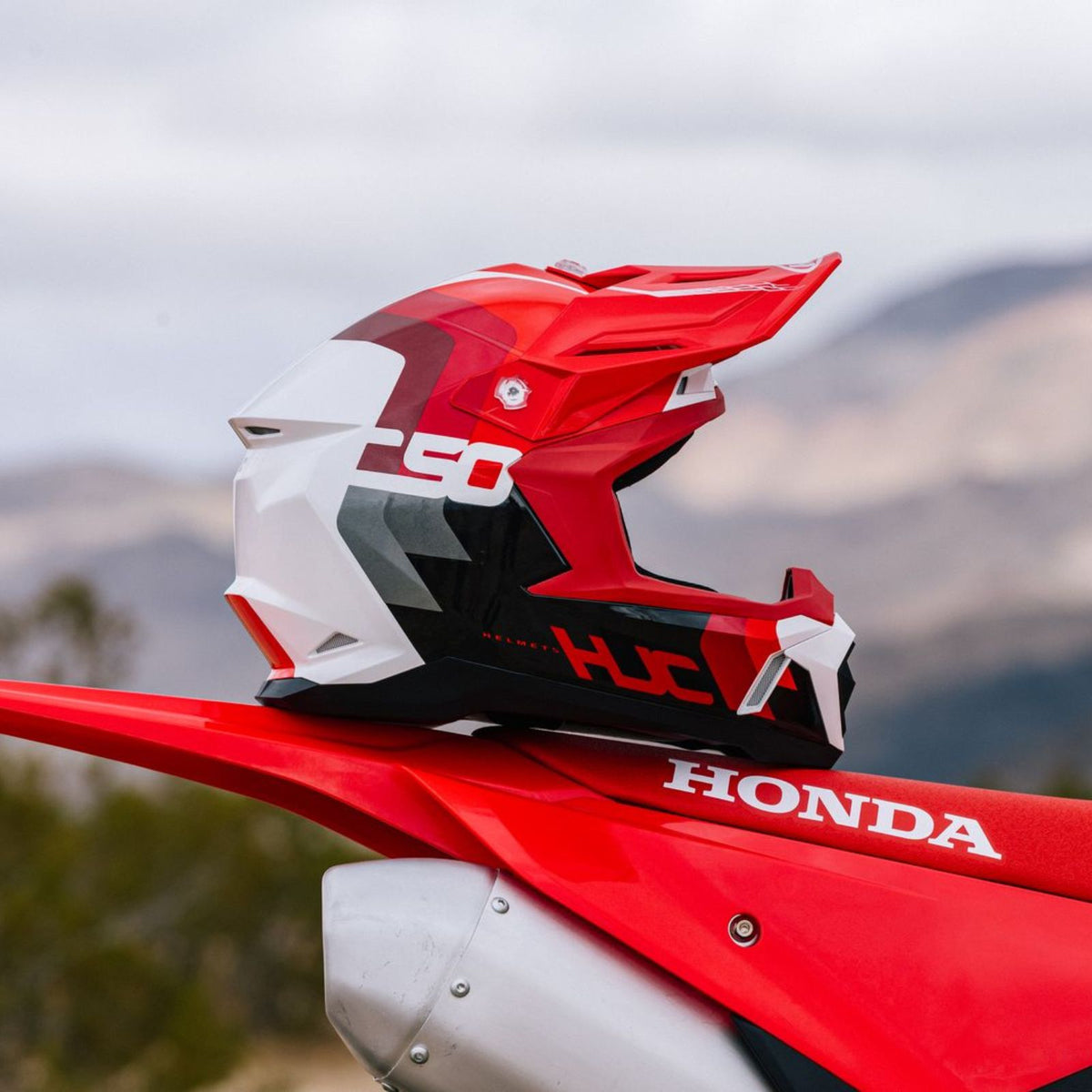 HJC C50 Primal Off-Road Motorcycle Helmet - Lifestyle & On-Rider View