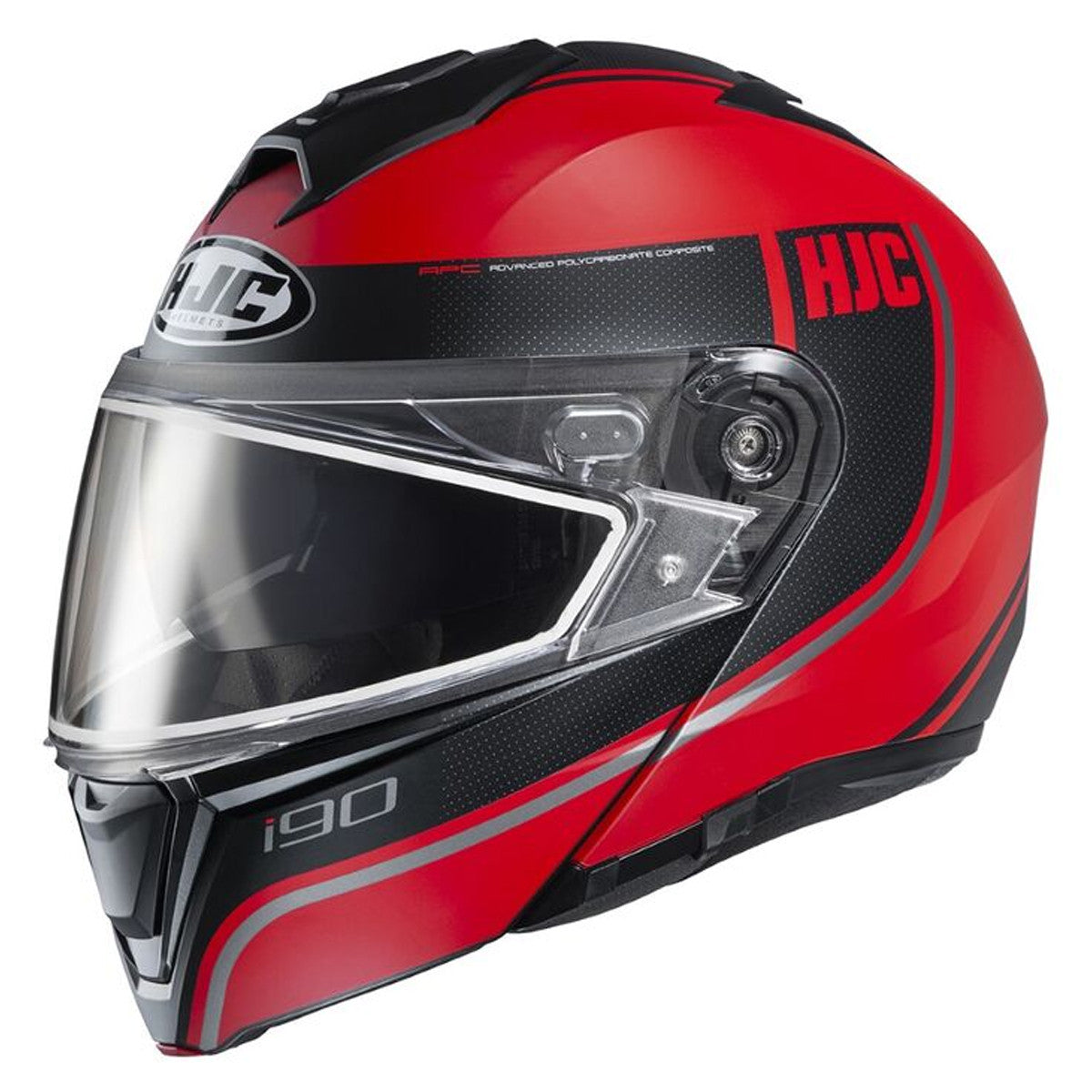 HJC i90 Davan Modular Snow Helmet With Dual Lens Shield - Black/Red