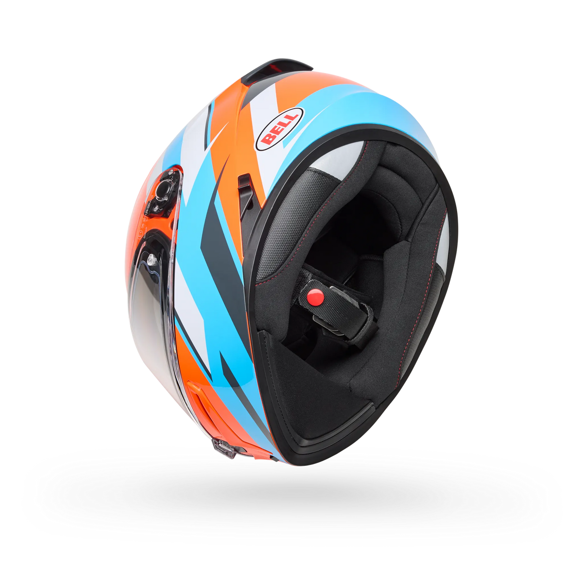 Bell Lithium Nova Full Face Motorcycle Helmet - Orange/Blue - Bottom Side View