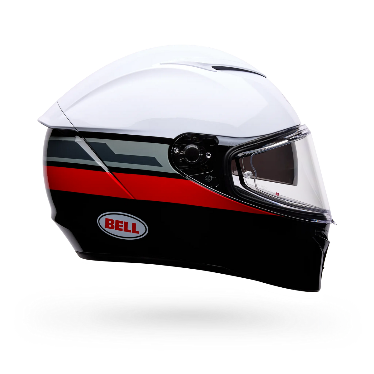Bell Lithium Motion Full Face Motorcycle Helmet - White/Red - Side View
