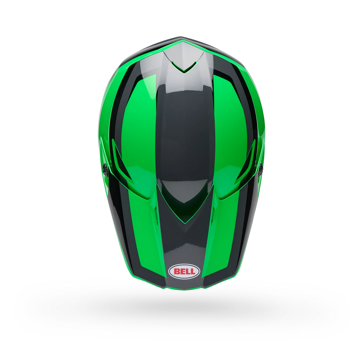 Bell MX-10 Mips Dyno Motorcycle Helmet - Green/Grey - Top View