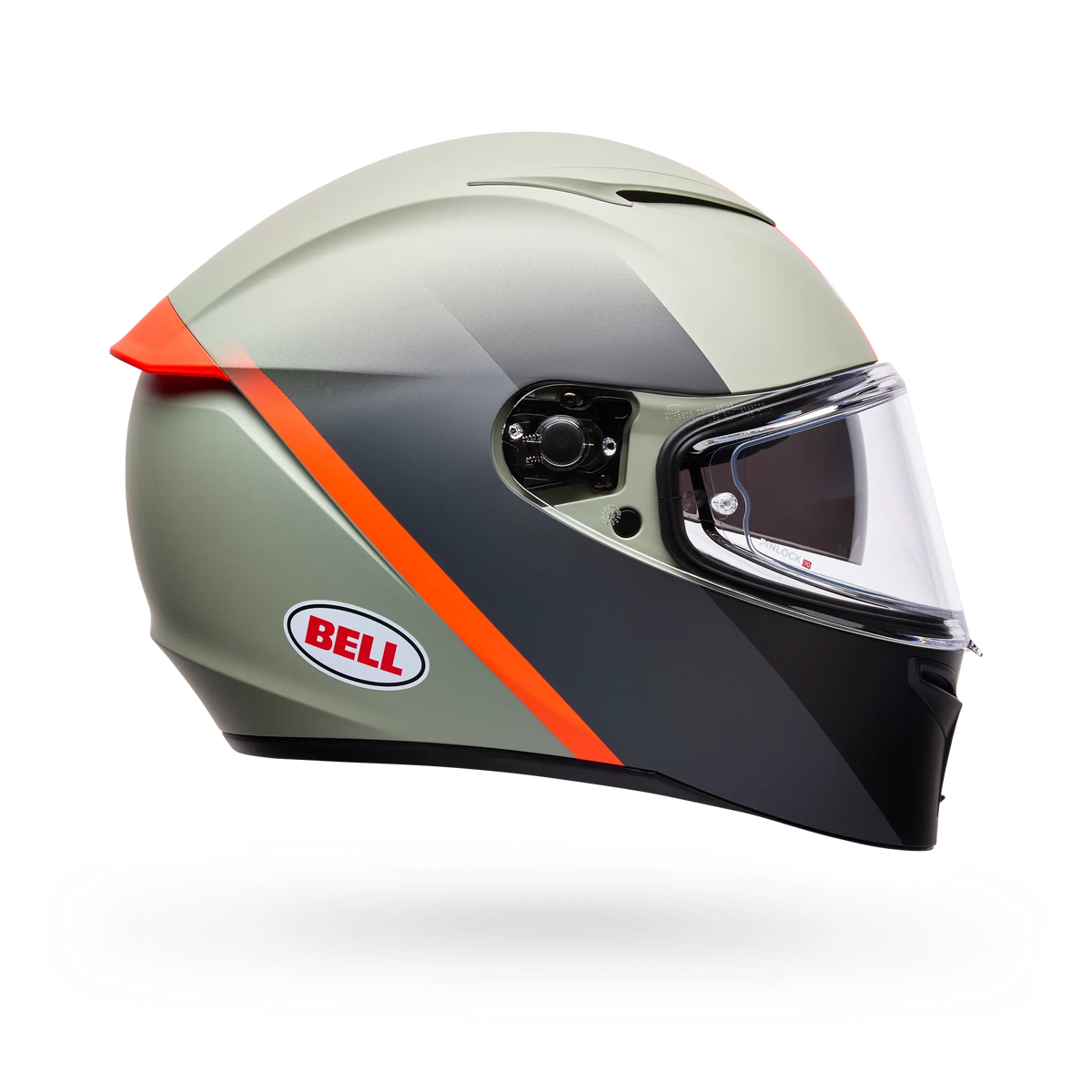 Bell Lithium Mips Bash Full Face Motorcycle Helmet - Grey/Orange - Side View