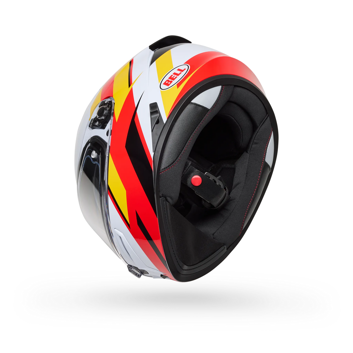 Bell Lithium Nova Full Face Motorcycle Helmet - White/Red - Bottom Side View