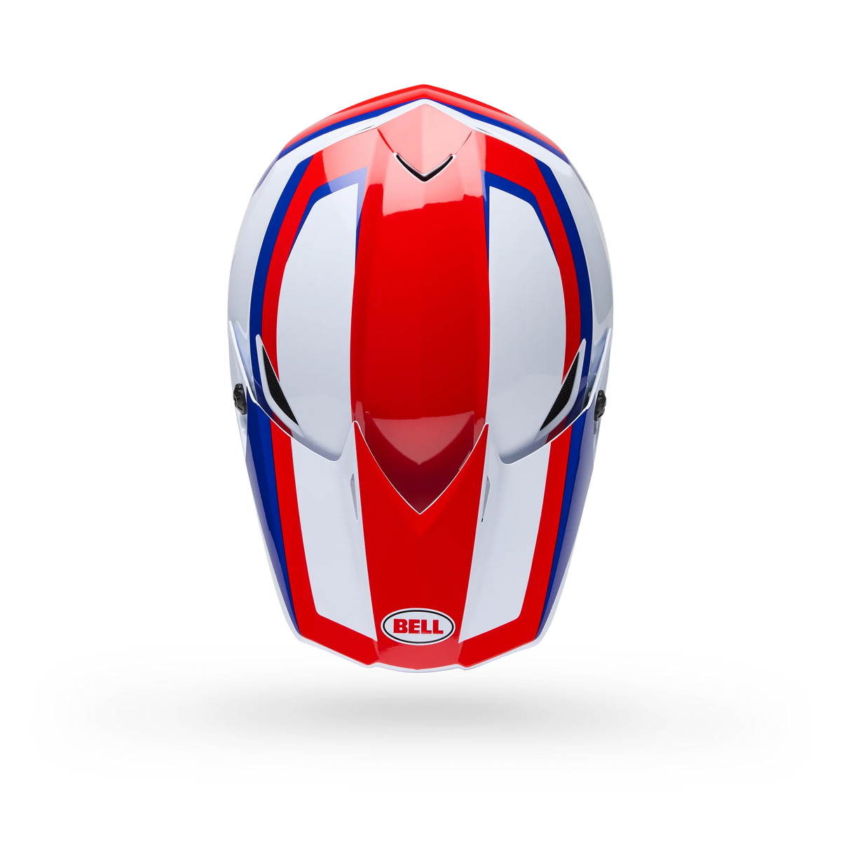 Bell MX-10 Mips Dyno Motorcycle Helmet - Red/White - Top View