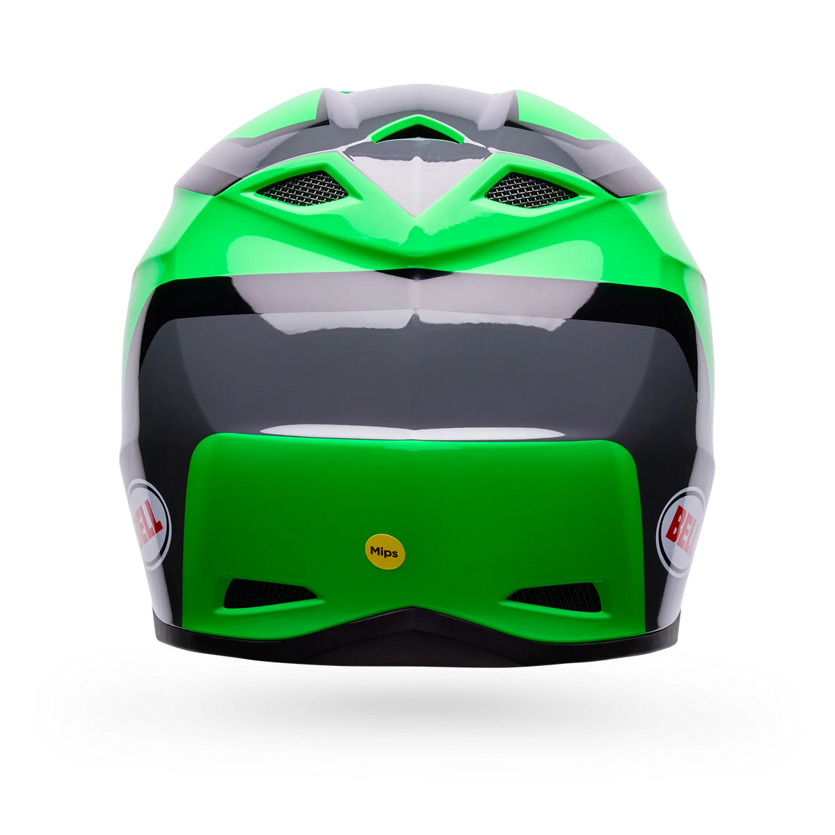 Bell MX-10 Mips Dyno Motorcycle Helmet - Green/Grey - Back View