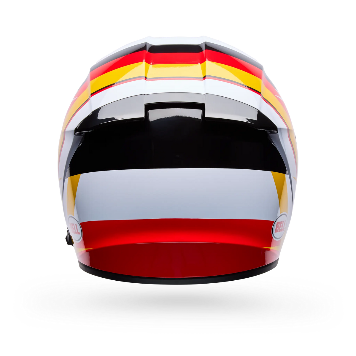 Bell Lithium Nova Full Face Motorcycle Helmet - White/Red - Back View