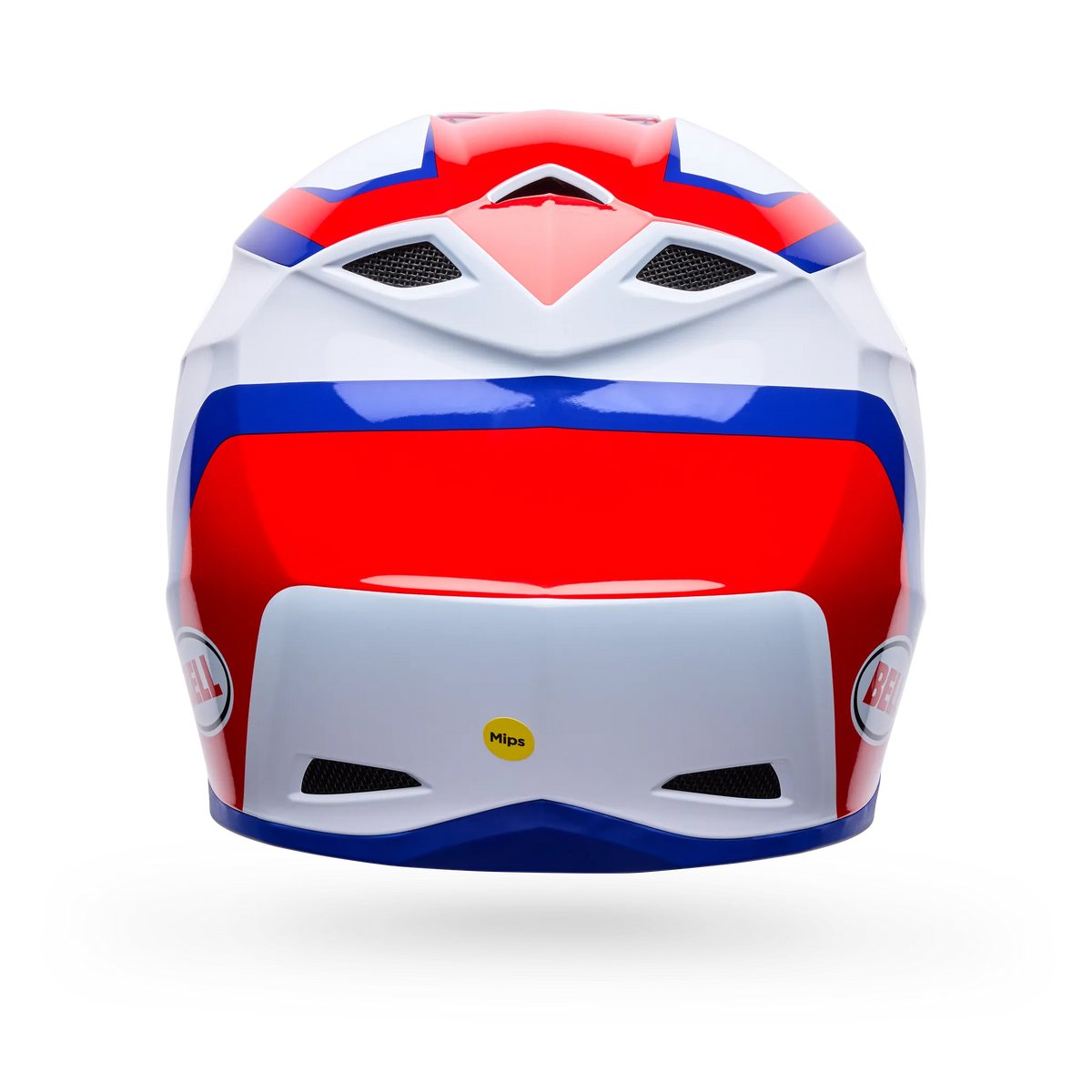 Bell MX-10 Mips Dyno Motorcycle Helmet - Red/White - Back View