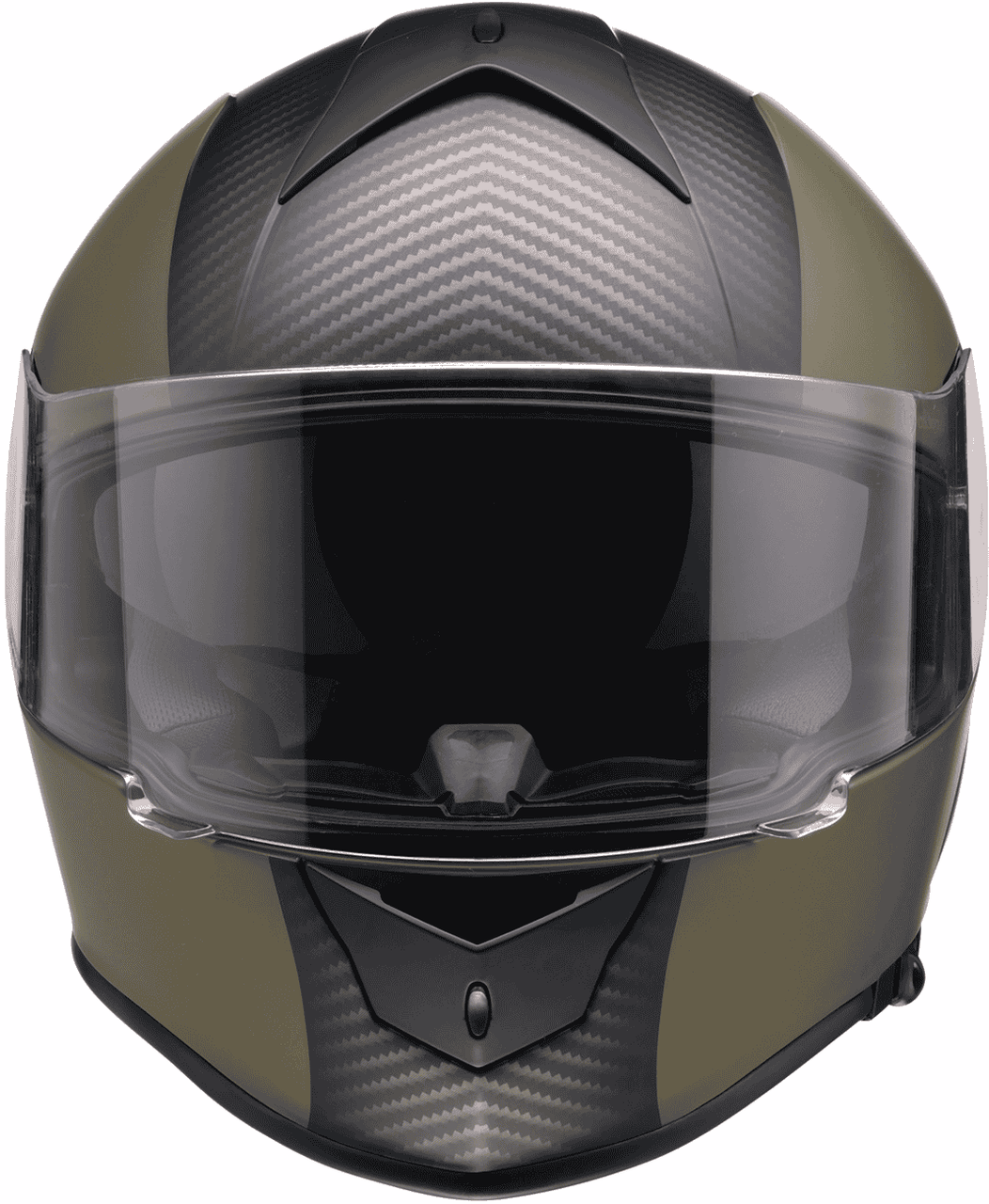 z1r-warrant-carbon-full-face-motorcycle-helmet-green-front-view