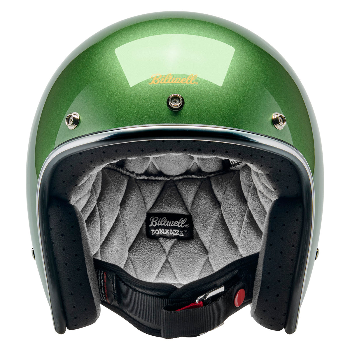Biltwell Bonanza Metallic Irish Green Open Face Motorcycle Helmet