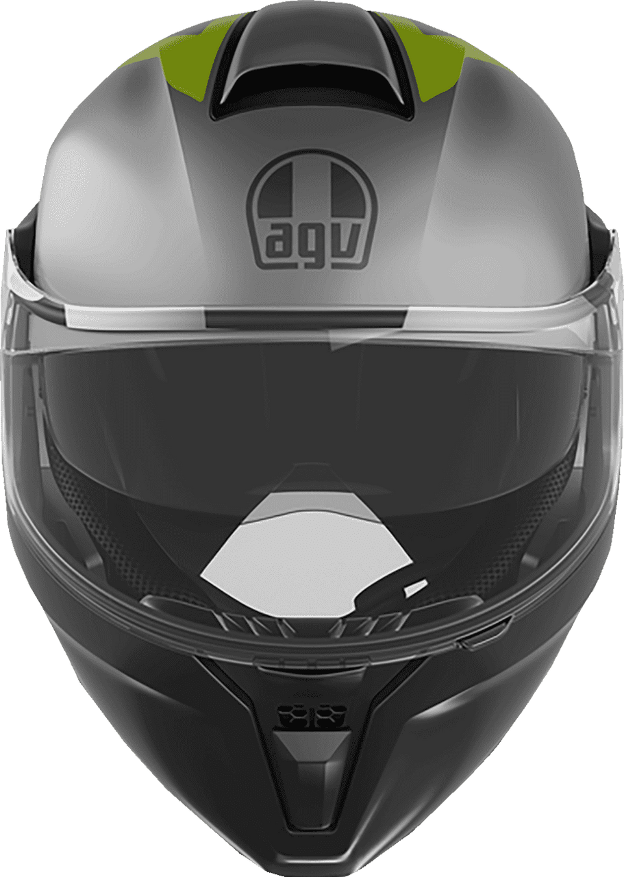 AGV-Resia-Street-Modular-Motorcycle-Helmet-Matte-Grey-Black-Yellow-front-view
