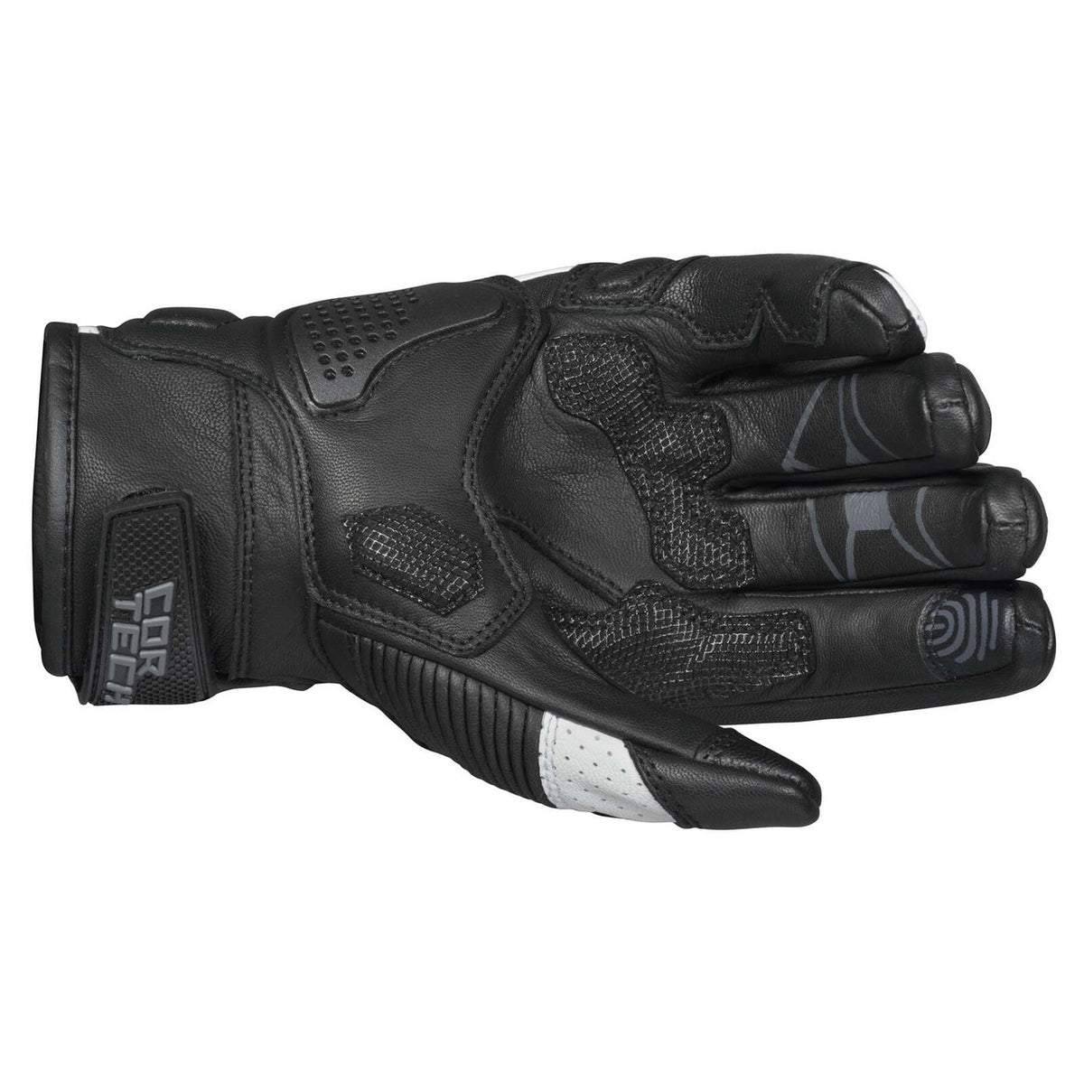 Cortech-Womens-Manix-ST-Leather-Motorcycle-Gloves-White-Black-palm