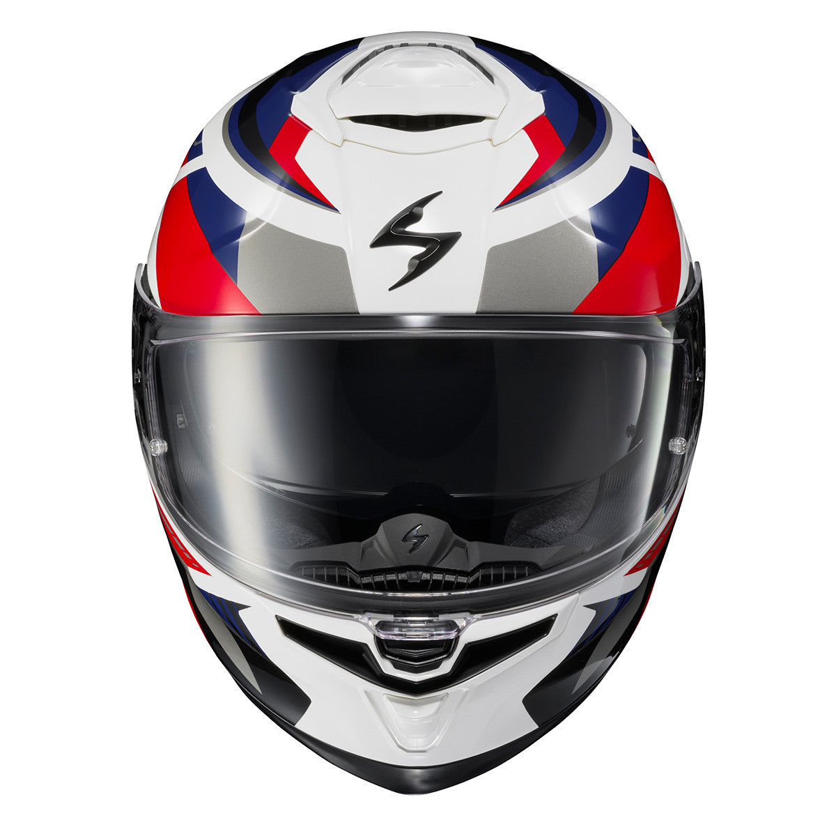 Scorpion-Exo-Apex-Eclipse-Lunar-Full-Face-Motorcycle-Helmet-White-Red-Blue-front-view