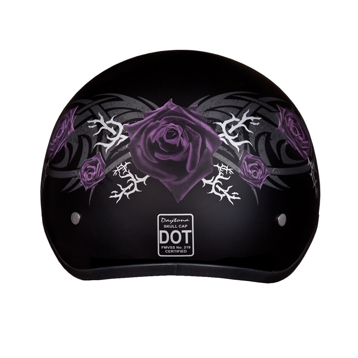 Daytona Women's Skull Cap Purple Rose Half Helmet