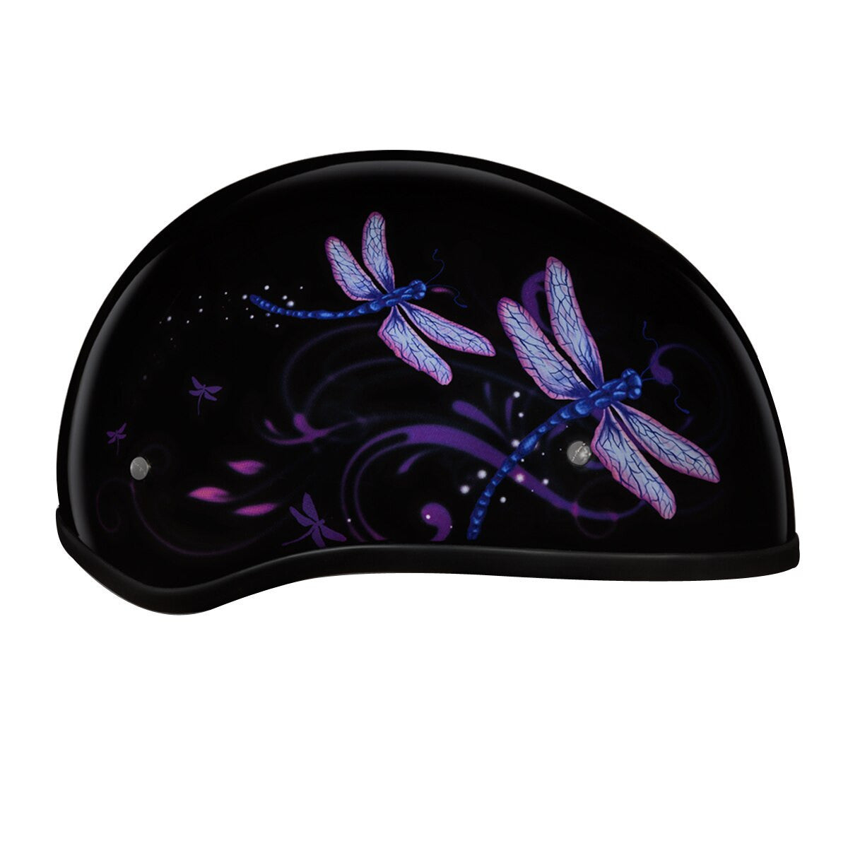 Daytona Women's Skull Cap Dragonfly Half Helmet View