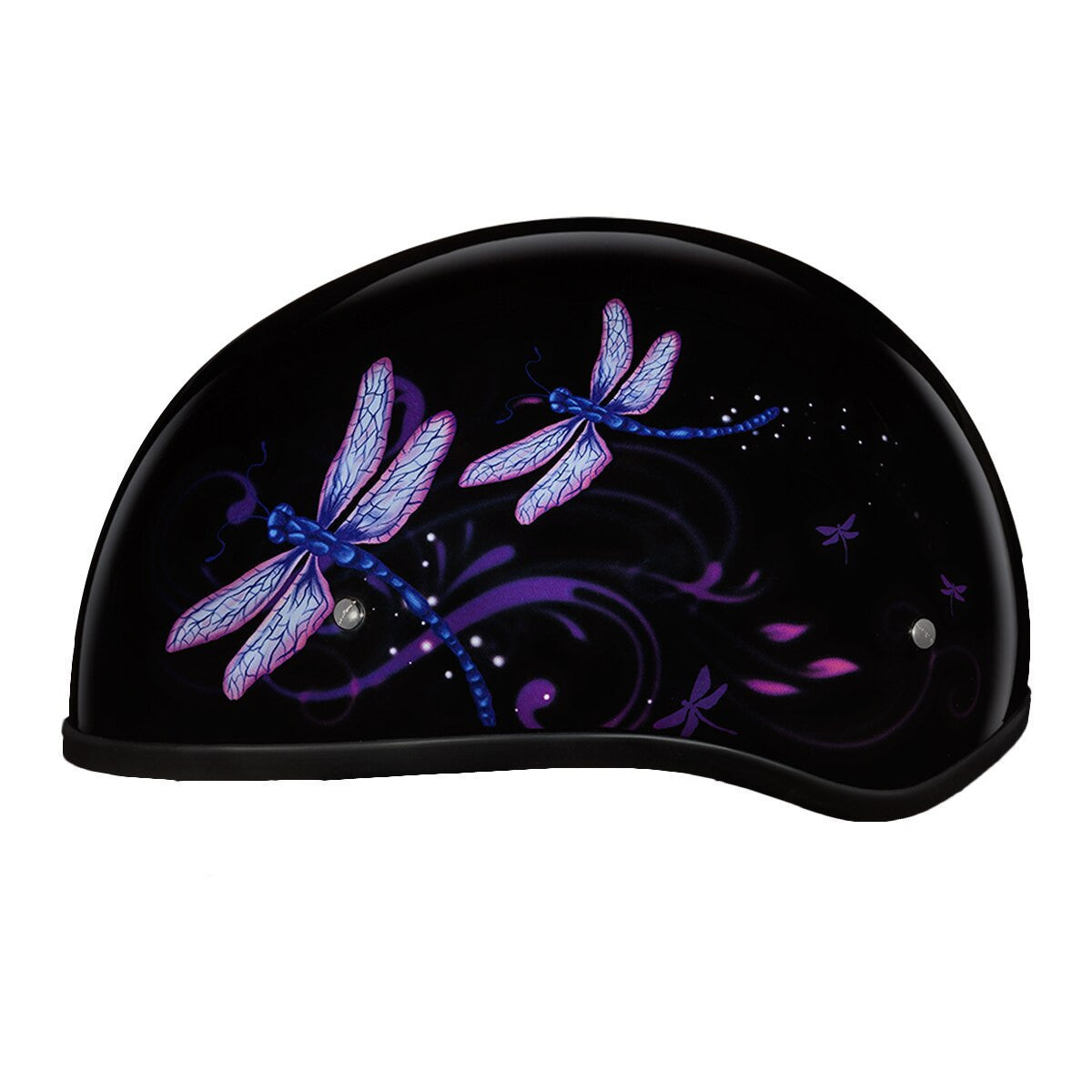 Daytona Women's Skull Cap Dragonfly Half Helmet View