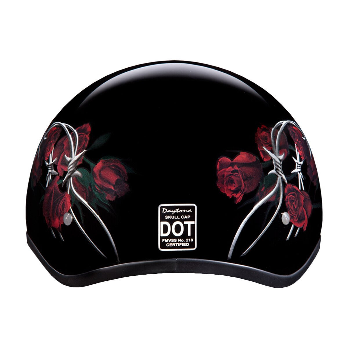 Daytona Women's Skull Cap Barbed Roses Half Helmet