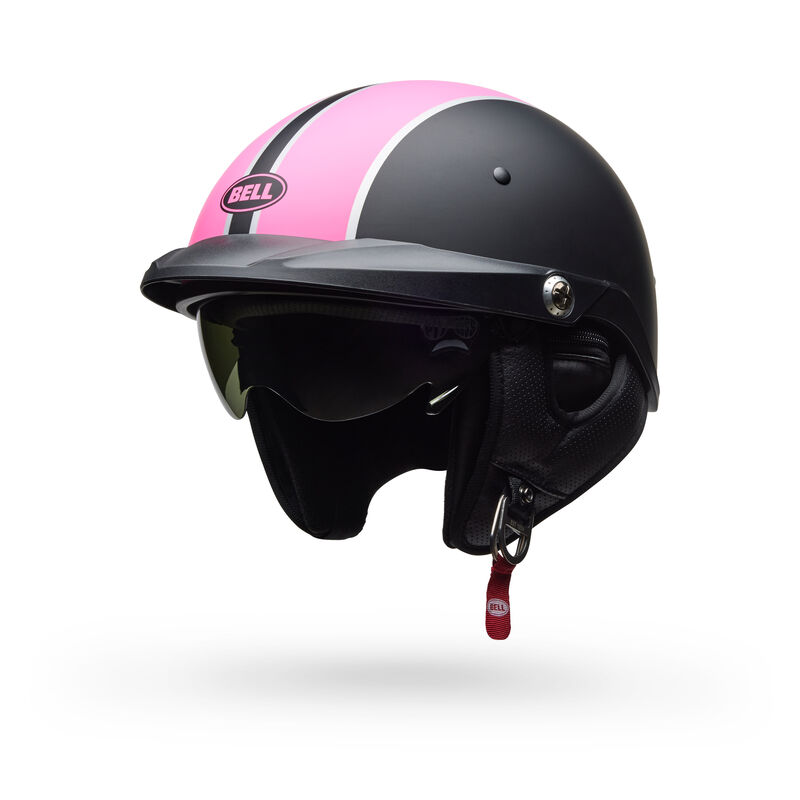 Bell Pit Boss Pinned Half Face Motorcycle Helmet - Angle & Detail View 9